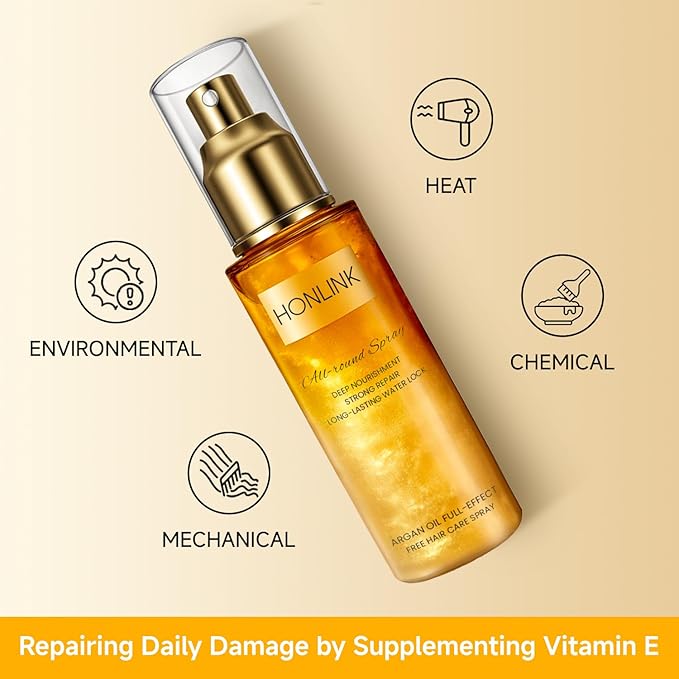 Argan Oil Multi-Purpose Hair Care Spray, Lightweight Leave-In Treatment with Vitamin E, Perfume Scent, Paraben & Sulfate Free, 3.04 Fl Oz