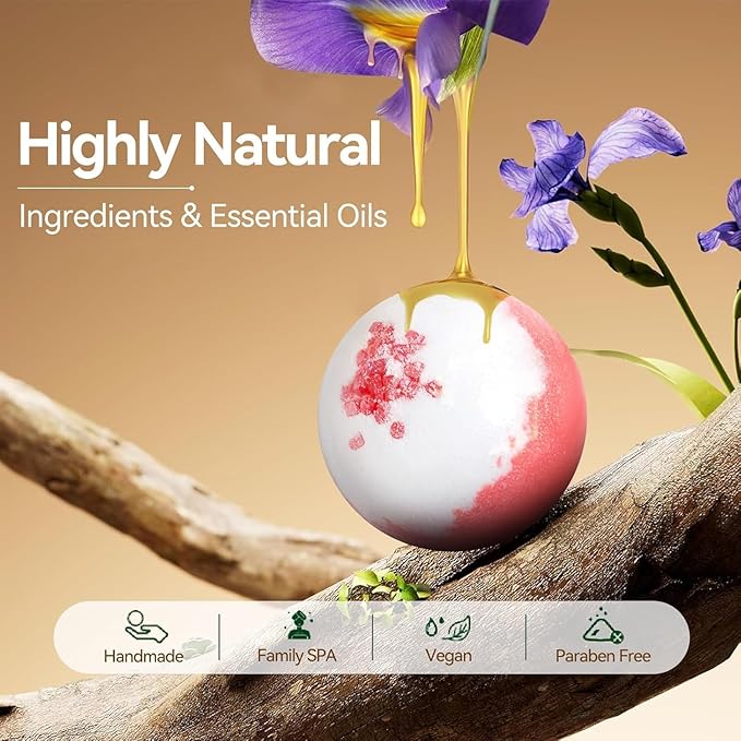 Bath Bombs Birthday Gift Set for Women, 12 Pack Handmade Natural Bath Bomb, Spa Relaxing Birthday Gifts for Her/Him, Women, Girls, Wife, Mother