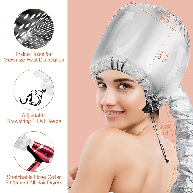42 pcs 7" Flexi Rods,Hair Curlers Rollers Flexible Curling Rods,Heatless Bendy Foam Curls for Long,Medium,Short Hair to Sleep in,with Hair Dryer Bonnet for Quick Shaping(Silvery)