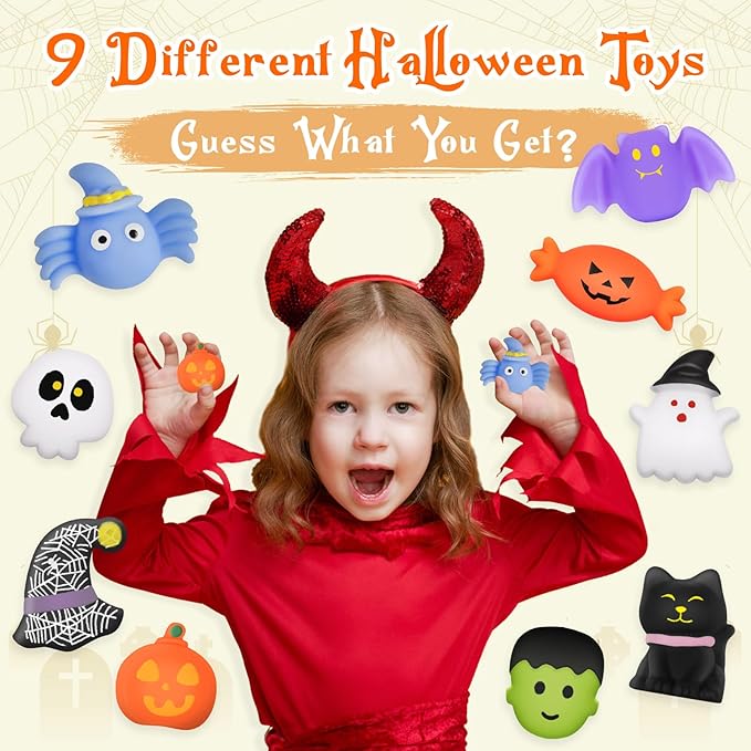 9 Pack Halloween Bath Bombs with Halloween Toys Inside, Halloween Gifts for Kids, Bath Bombs for Kids with Surprise Inside for Girls Boys Halloween Treat Bags Halloween Basket Halloween Party Favors