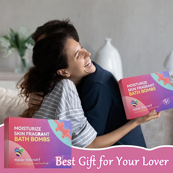 RoseFlower Bath Bombs Gift Set, 12pcs Colorful Bath Bombs, Handmade & Plant Essence, Plant Essential Oil Extraction, Home Bath to Moisturize Skin, Perfect SPA Gift for Women