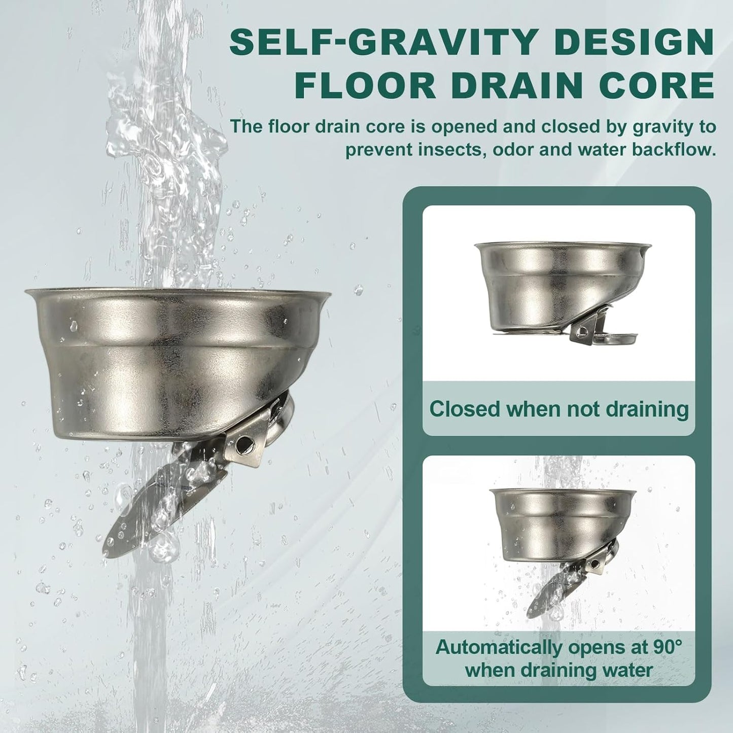 uxcell Rectangular Shower Drain, Brushed 304 Stainless Steel Odor-Proof Floor Drain Linear Shower Drain Hair Catcher for Bathroom Kitchen and Laundry Room(16 Inch, Gold)