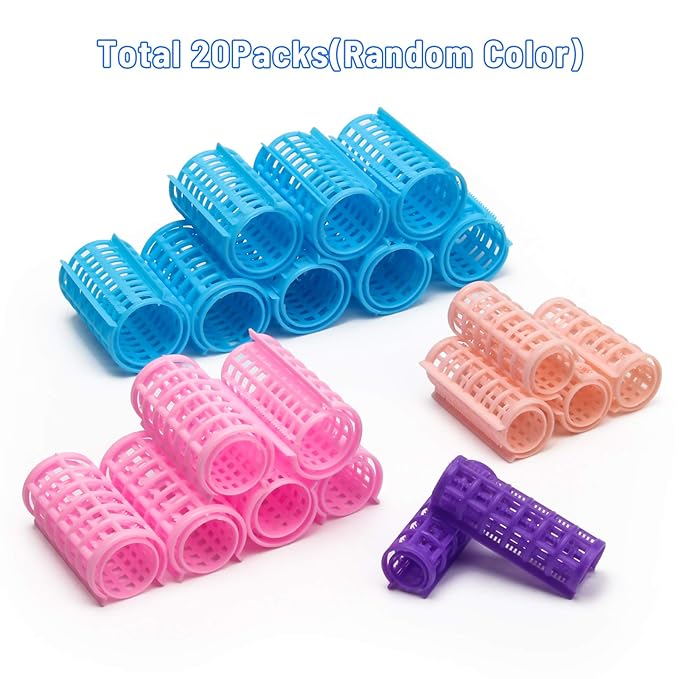 Ahier Hair Roller, 20 Pack Self Grip Roller, 4 Kinds Hairdressing Curlers for DIY or Hair Salon (Barrel type) (Barrel type)