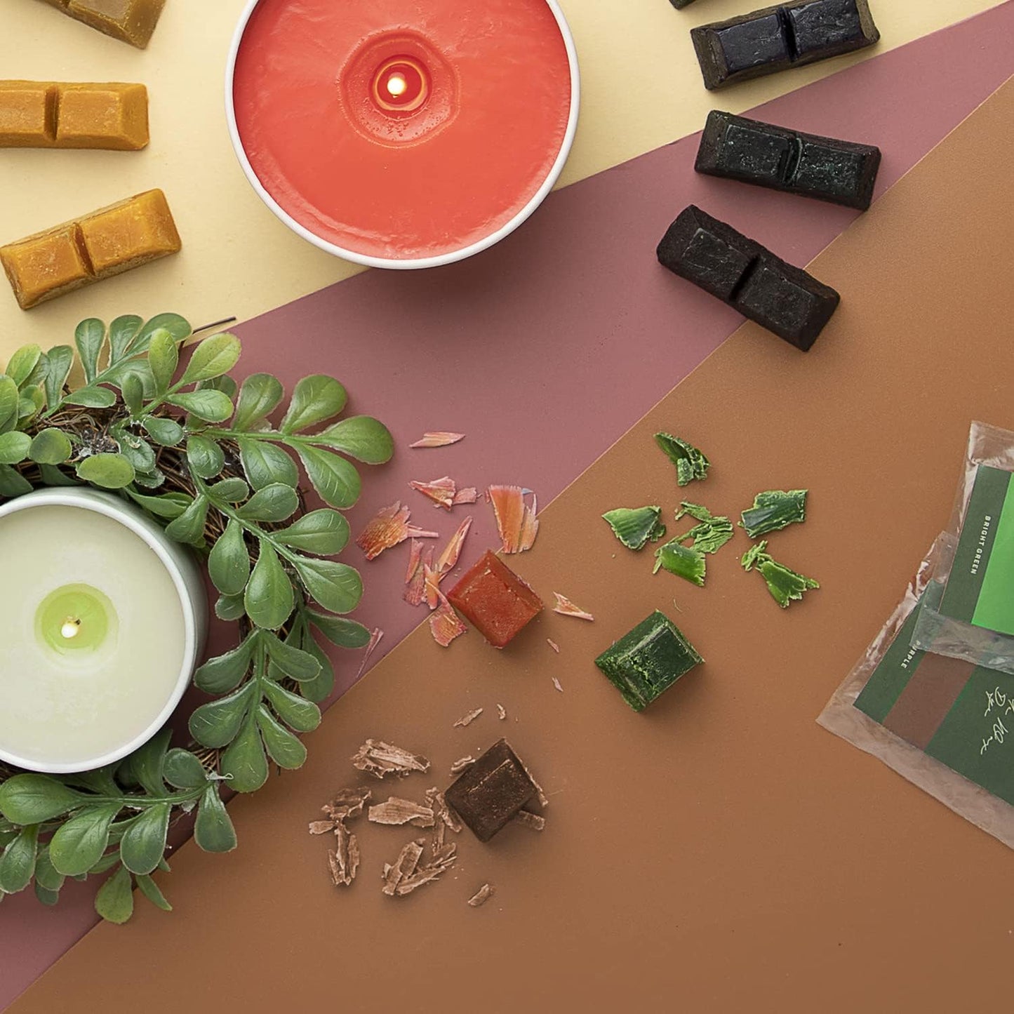 Hearth & Harbor Soy Candle Wax for Candle Making - Natural Soy Wax for Candle Making 12.4 oz Bag, Premium Soy Wax Flakes, 50 Cotton Candle Wicks, 50 Wick Stickers, & 2 Centering Devices