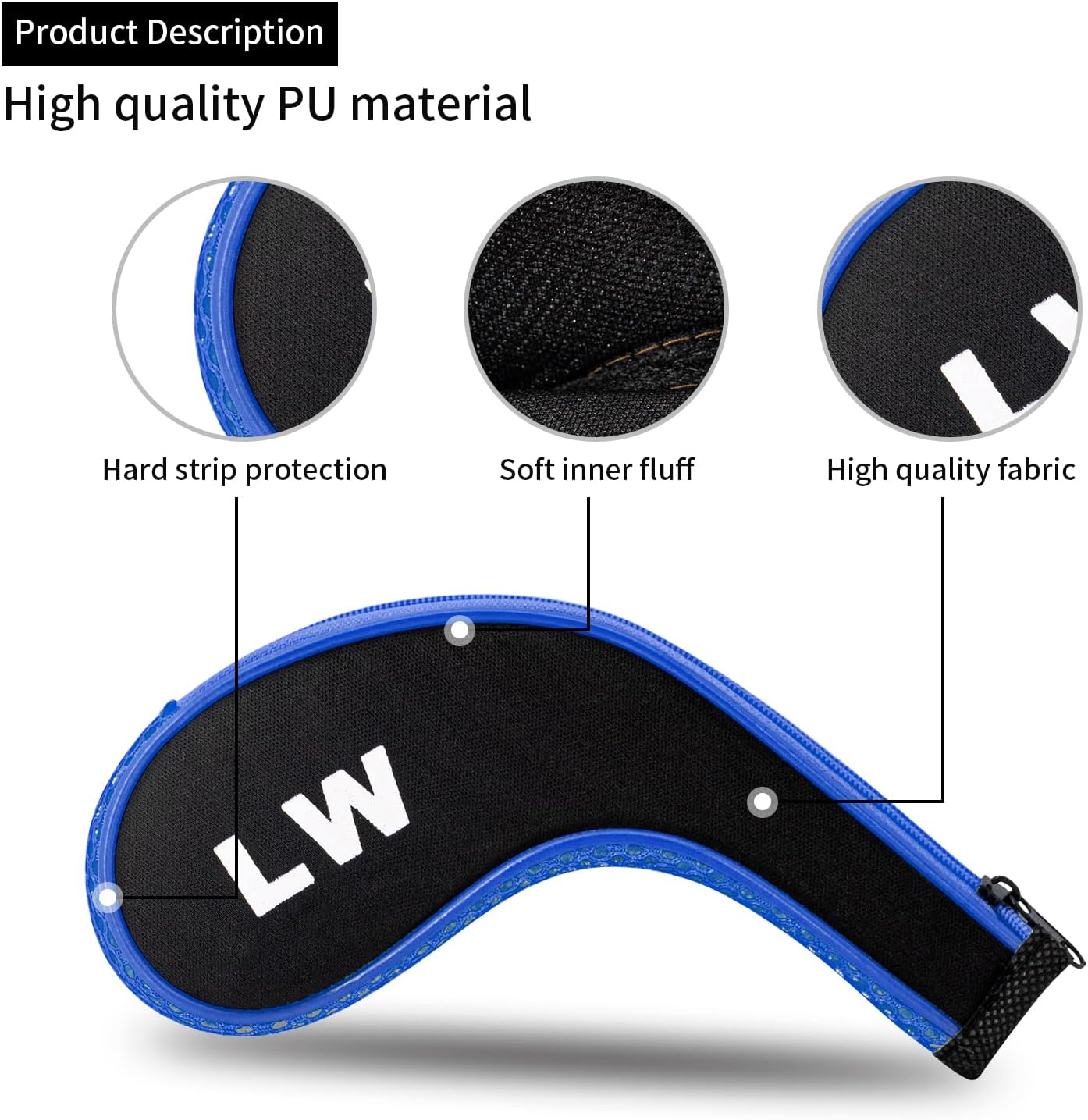 Golf 12pcs Thick Synthetic Golf Iron Head Covers Set Headcover Fit All Brands Callaway Ping Taylormade Cobra Etc. Also Custom Name