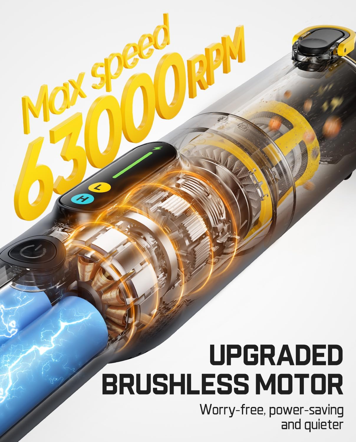 Fanttik Slim V10 Lite Cordless Handheld Vacuum, 0.98lb Lightweight with All-in-One Base Design, 12000Pa Suction & Smart LED Display, Portable Mini Vacuum Cleaner for Kitchen Table, Home, Car