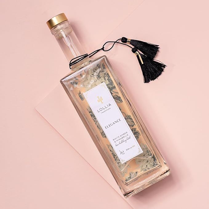 Lollia Elegance Bubble Bath, 24.8 oz, White Amber and Mirabelle, Relaxing Bubble Bath for Women, Bubbling Skin Care, Luxury Beauty for Body, at Home Spa Experience