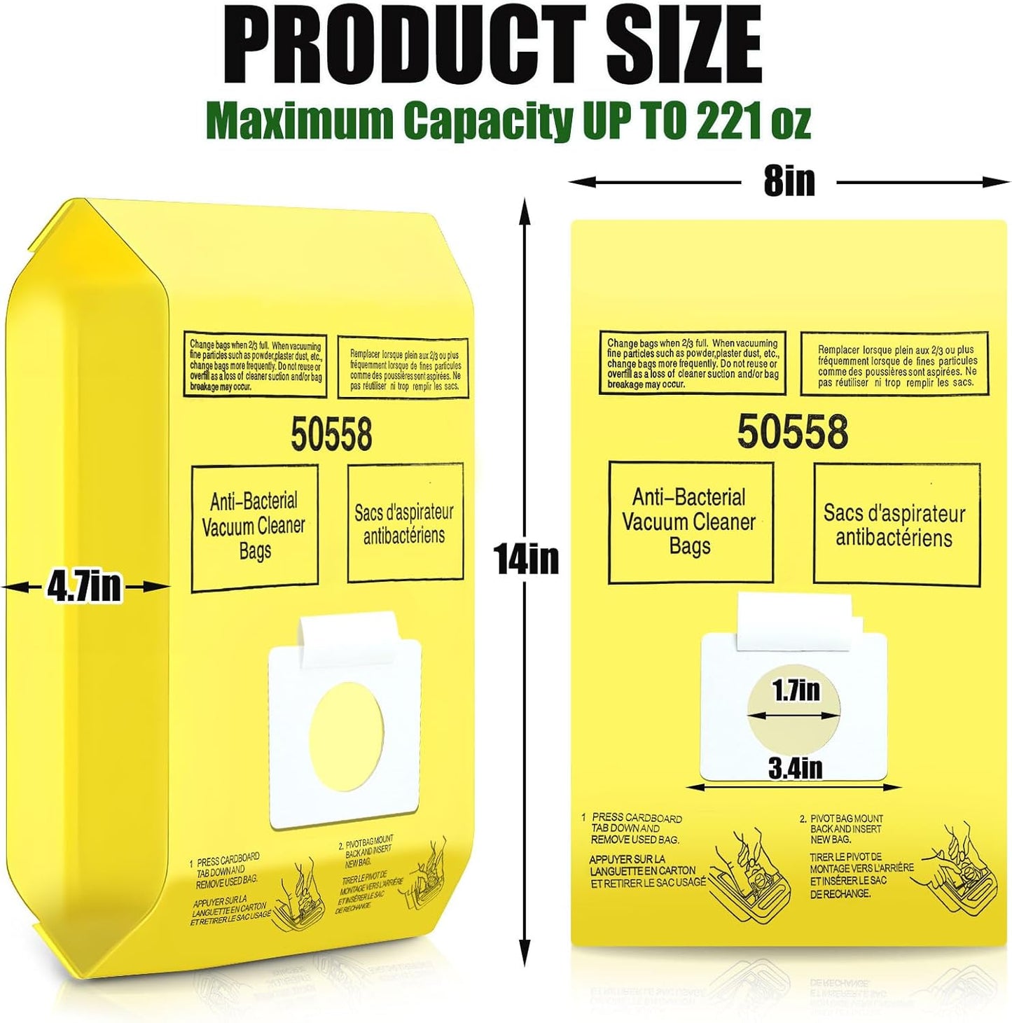 30 Pack Vacuum Cleaner Bags Fit for Kenmore Canister Type C/Q 5055 50555 50557 50558 and Pana·sonic Type C-5 C-18, 200 Series, 400 Series, 600 Series, 700 Series, 800 Series (30 Pack)