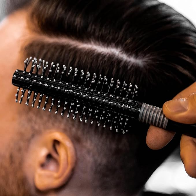Charlemagne Round Brush for Hair & Beard - Small Round Rotating Roller Brush for Men