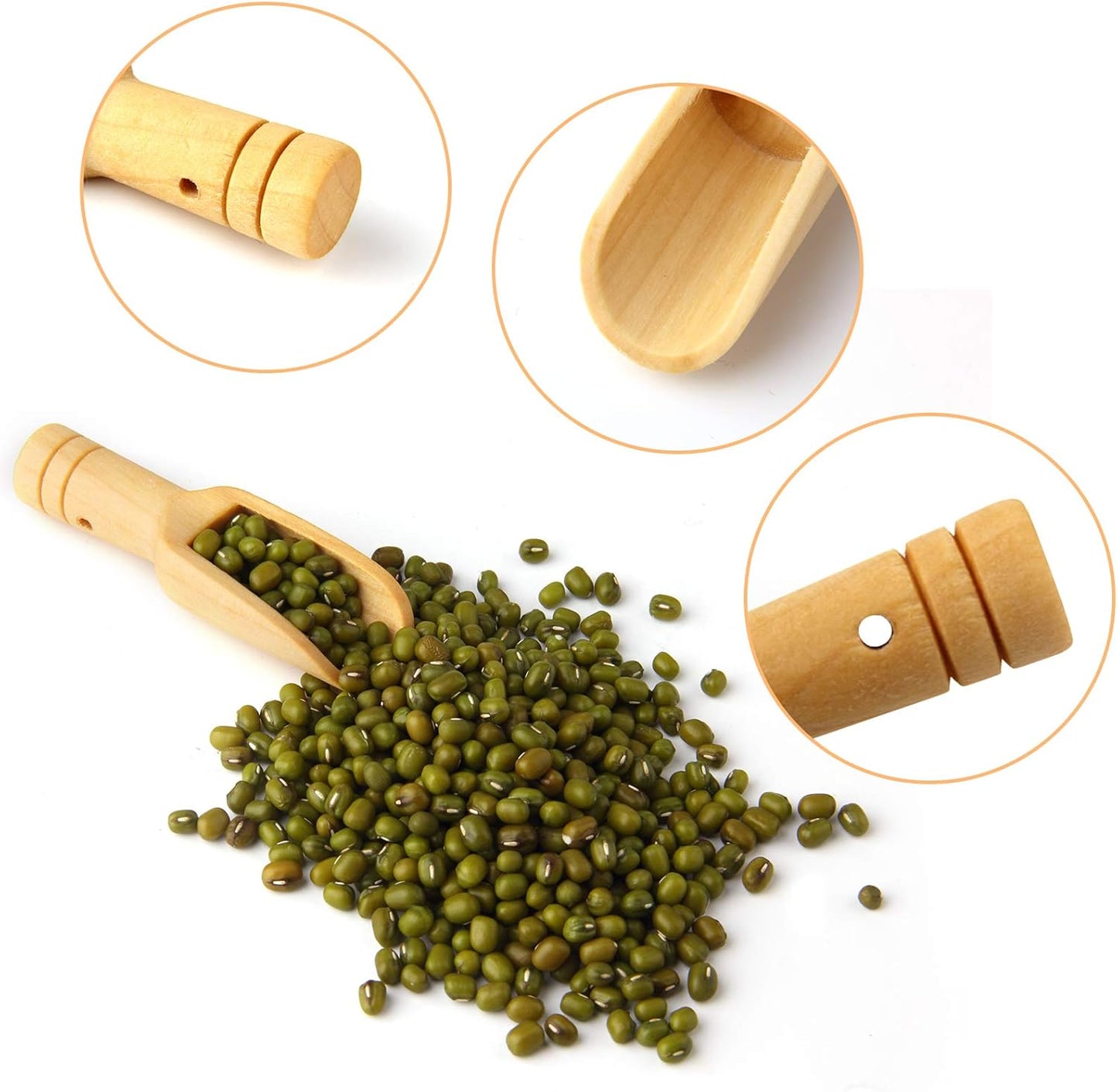 20pc Mini Wooden Spoons，Mini Bamboo Spoons for Bath Salts, tea scoop, Washing Powder spoon，wooden candy spoon