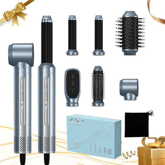Hair Dryer Brush,Blow Dryer Brush with Attachments,110000 RPM Curly Twist 6 in 1 Air Style, Professional Ionic Hair Styling Tool, Left & Right Air Curler, Volumizer