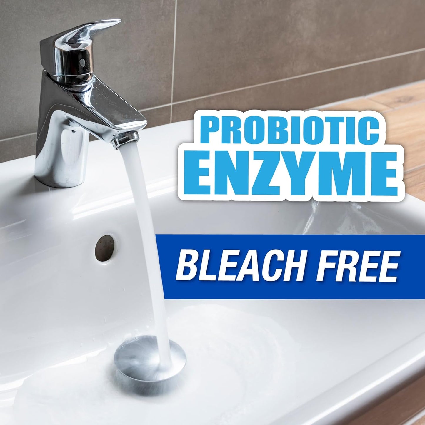 SANI 360° Drain Power Cleaner, Enzyme Gel Formula, Deodorizer, Stops Clogs, Odor, Grease, Soap Scum, Save Money on Plumbing, Safe for Pipes and Septic, Made in the USA, 16 Uses, Lemon Scent