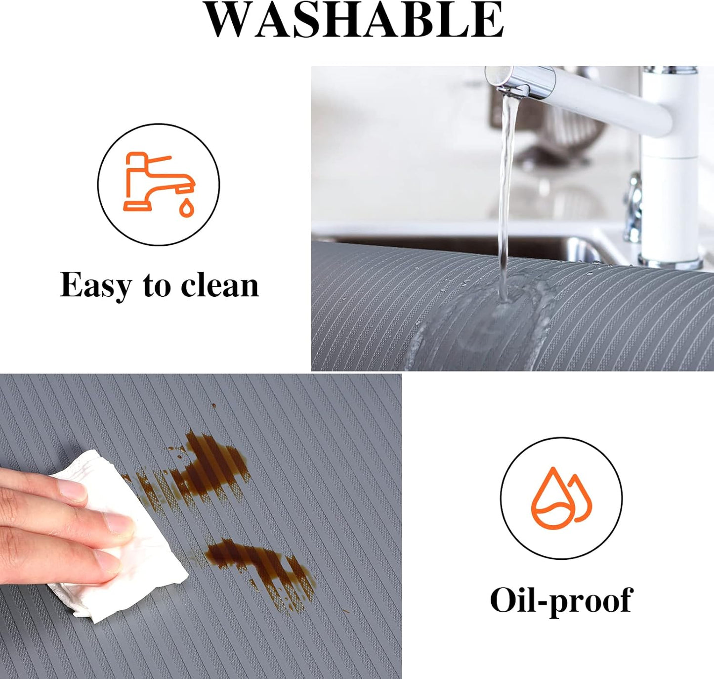 Shelf Liners for Kitchen Cabinets, 10" W x 120" L, Non Adhesive Non-Slip Kitchen Drawer Liners, Waterproof Durable Cabinet Liners for Shelves, Pantry, Dark Gray