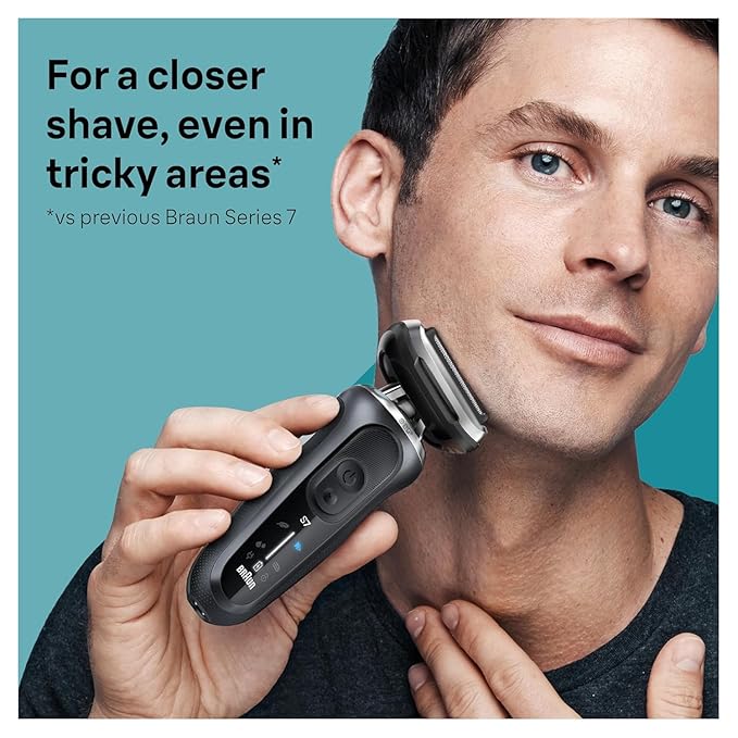 Braun Series 7 Electric Shaver Replacement Head, Easily Attach Your Shaver Head for a Shave as efficient as Day one, Compatible with New Generation Series 7 Shavers, 74S, Silver