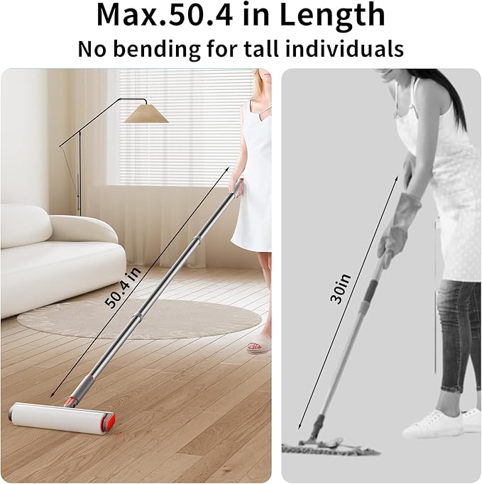 Large Lint Rollers for Pet Hair,Extra Sticky 9.45'' Giant Lint Roller with 240 Sheets Lint Rollers with 3 Extendable Handle for Floor,Carpet, Couch, Clothing, Animal Fur