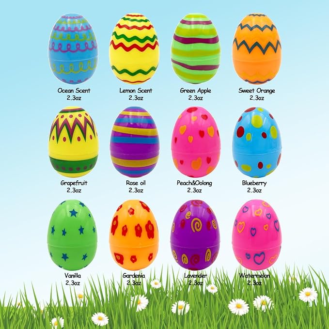 12 Pack Easter Egg Bath Bombs for Kids with Surprise Inside, Kids Bath Bombs for Easter Egg Hunt and Easter Basket Stuffers, Easter Bath Bombs for Kids