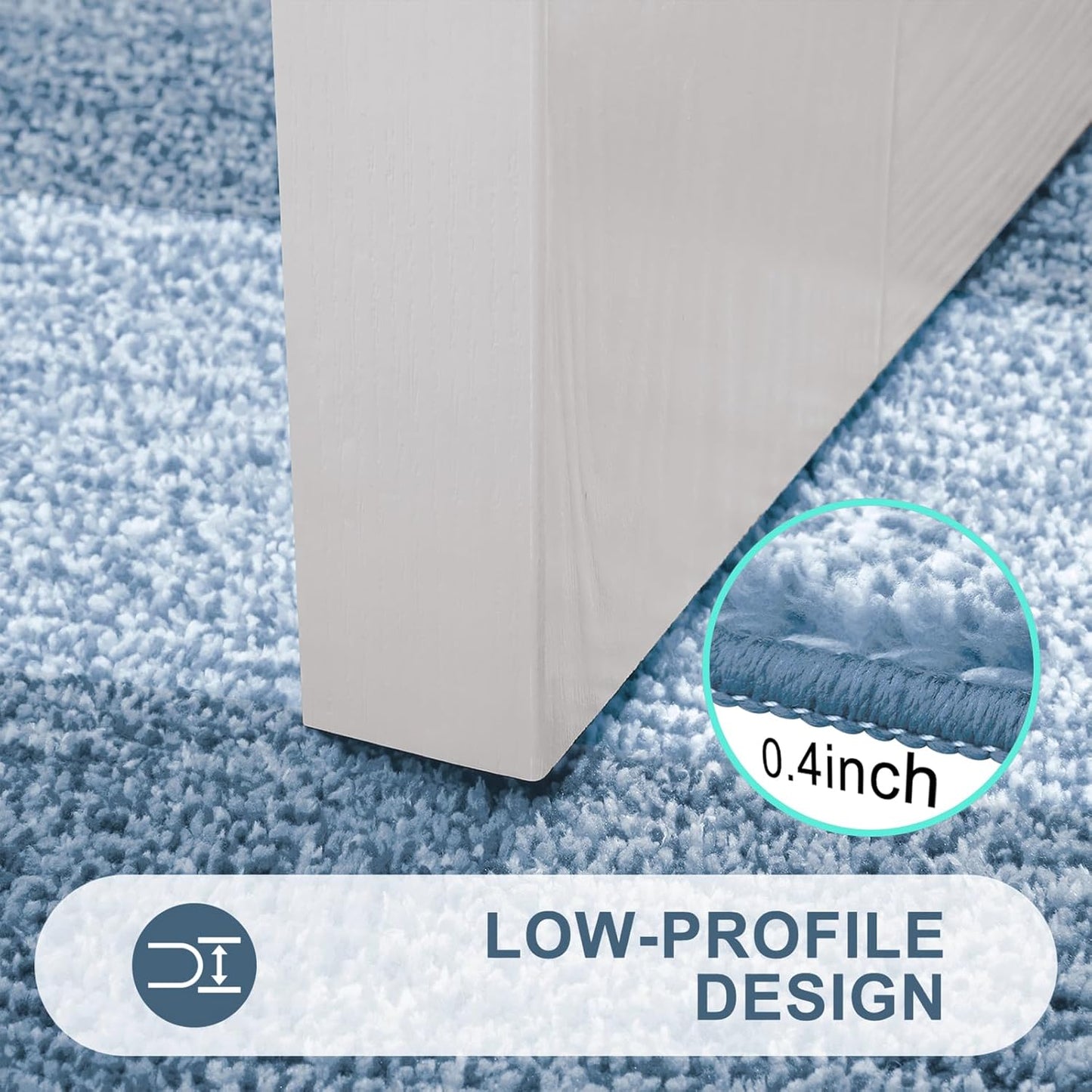 Kitinjoy Indoor Outdoor Door Mat, 40x32 Non-Slip Absorbent Dirt Trapper, Low-Profile Washable Inside Entrance Front Floor Mat, Sturdy Soft Entry Doormats for Entryway, Light Blue
