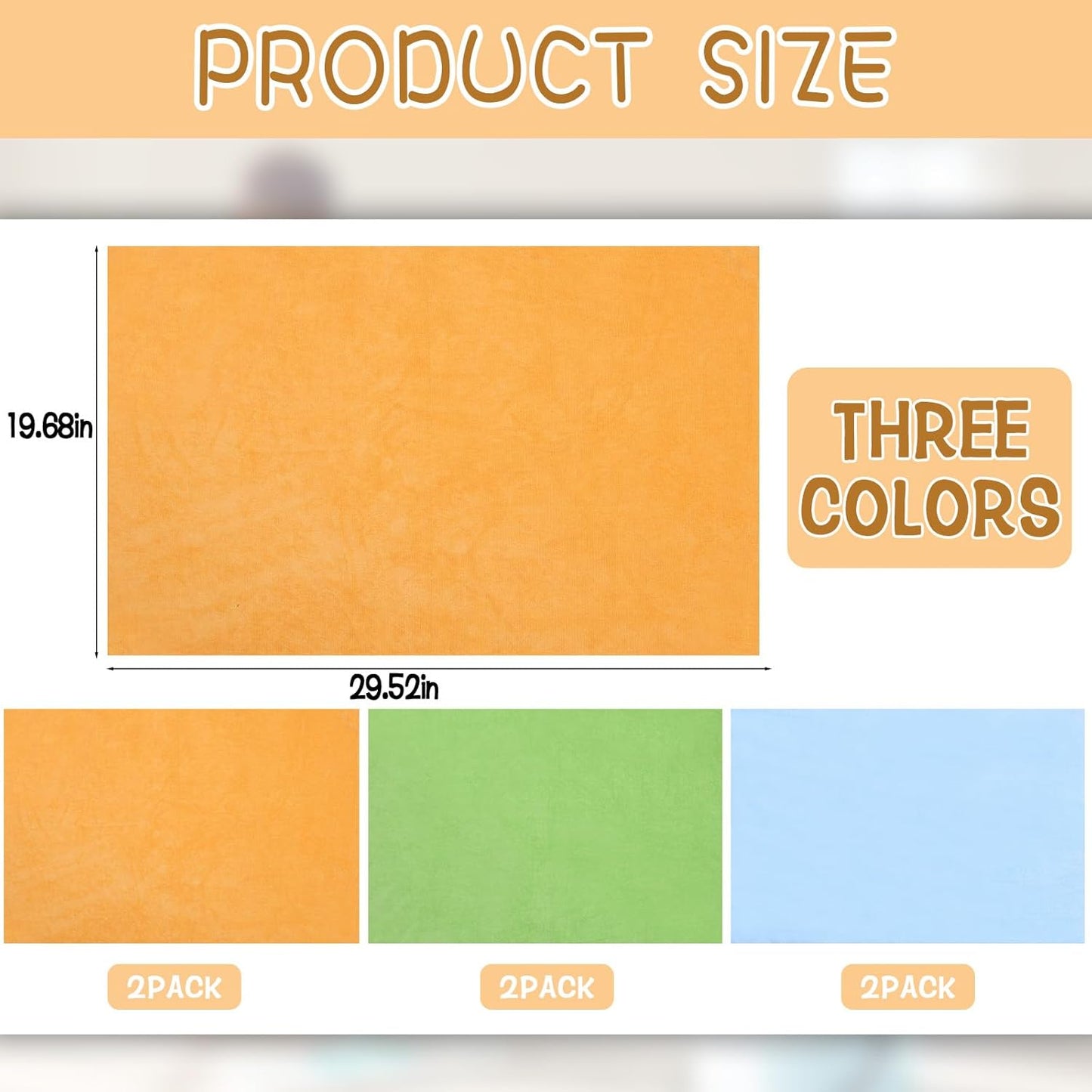 6 Pack Extra Large Microfiber Cleaning Cloths 20"x30", Lint-Free Reusable Towels for Home, Glass, Windows, Office, Kitchen, Bathroom – Mixed Color