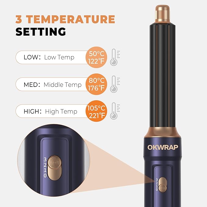 Blow Dryer Brush Set of 6, Air Curling Iron 3 Temperature Negative Ionic Hair Dryer Brush, Hot Air Brush Hair Styling Tools, 800W Volumize Straightener Round Brush Blow Dryer 100-120V