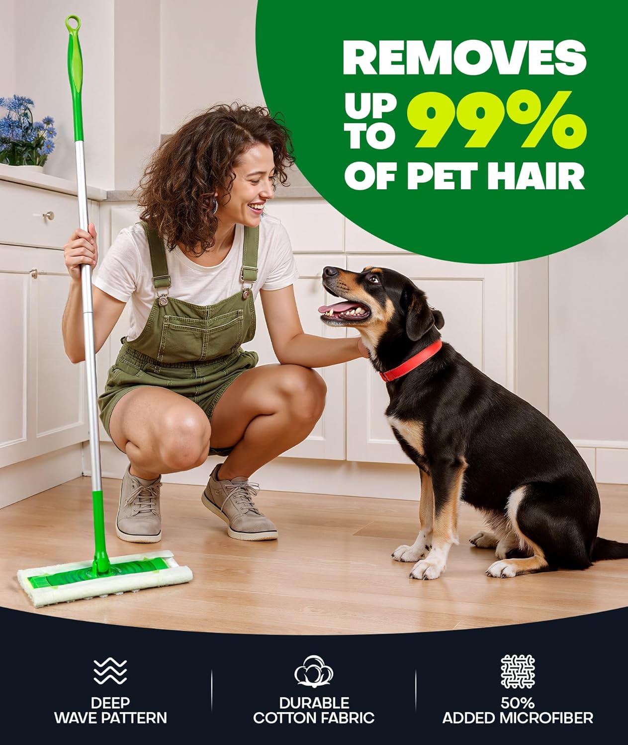 60 Count Heavy Duty Dry Sweeping Cloths Refills for Swiffer Sweeper Mop, Deep Clean Sweeper Pet Mop Pads for Multi Surface Floor Mopping & Cleaning, Disposable Dry Pad Refills Floor Duster, Unscented