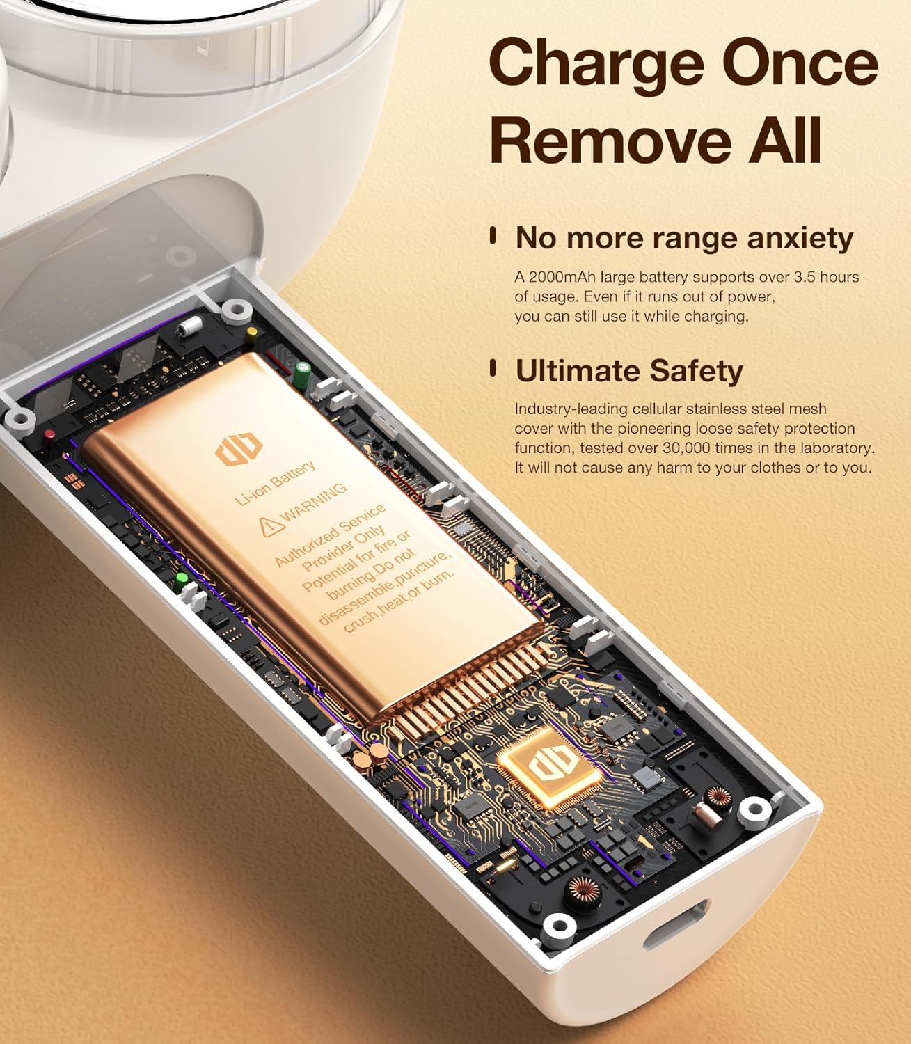 DesertWest Fabric Shaver, 2000mah Rechargable Lint Remover, Lint Shavers to Remove Pilling, Sweater Shaver, Large Electric Shaver for Clothes Couch Furniture