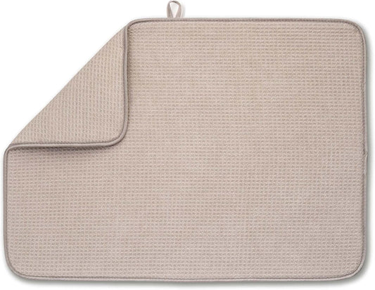 Bellemain XXL Dish Mat 24" x 17" ( LARGEST MAT ) Microfiber Dish Drying Mat , Super absorbent ( Ivory )