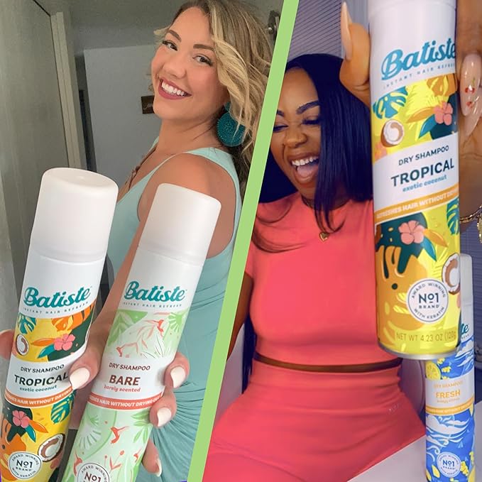 Batiste Dry Shampoo, Bare Fragrance, Refresh Hair and Absorb Oil Between Washes, Waterless Shampoo for Added Hair Texture and Body, 5.71 oz