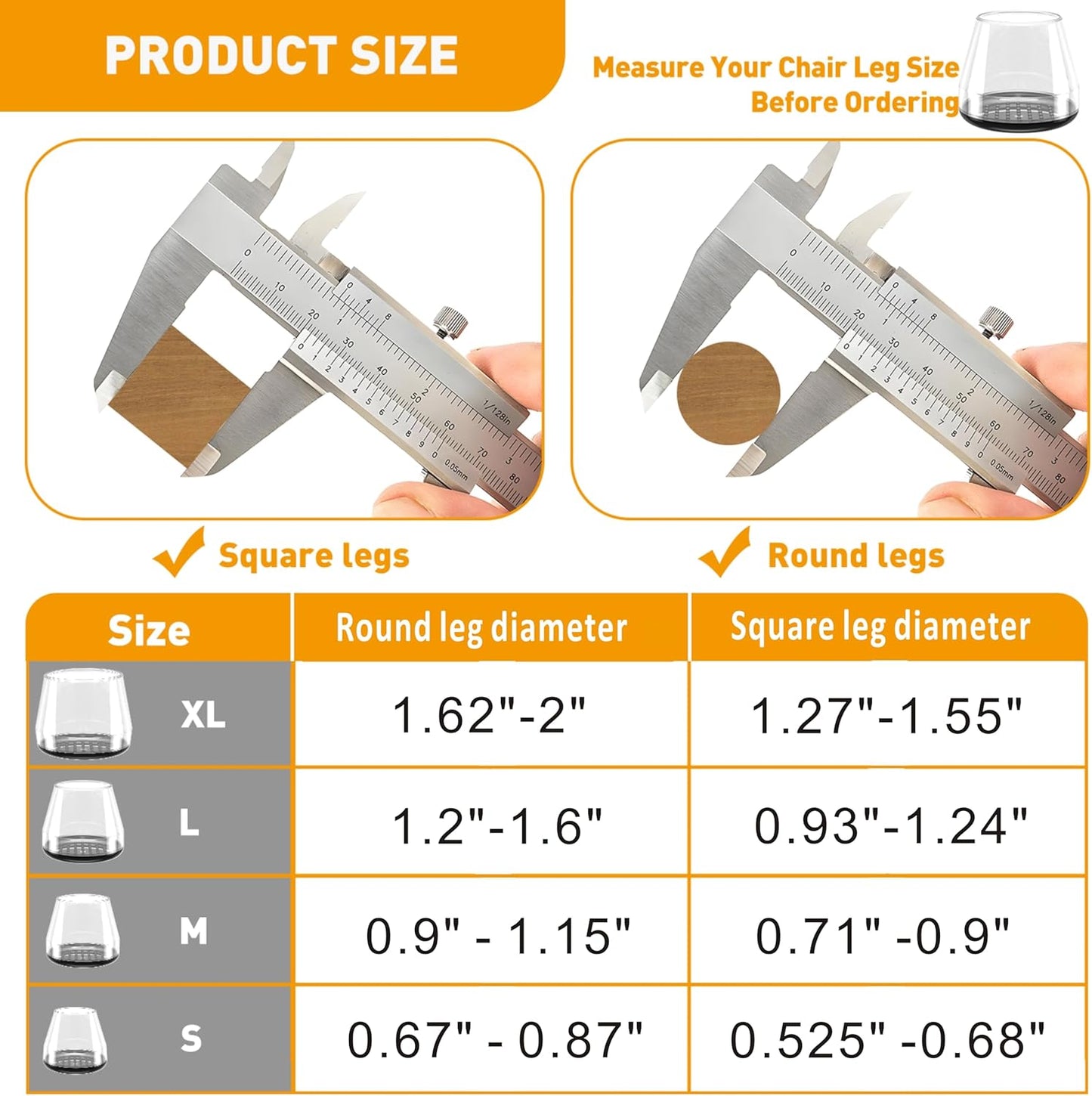 Furniture Sliders,16 PCS Chair Leg Sliders for Carpet, Furniture Movers Sliders, Carpet Chairs Furniture Glides, Floor Protectors, Carpet Moving Sliders Easily Move.(Clear, Fit:1.62-2").