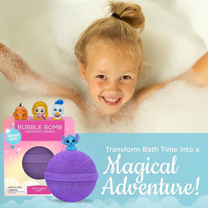 Princess Bath Bombs for Girls with Surprise Toys Inside (1 Pack) – Large Fizzy Bubble Bath Bomb for Kids - Princess, Mermaid, Fairytale Bath Toys – Fruity Scent, Skin-Safe, Made in USA by Two Sisters
