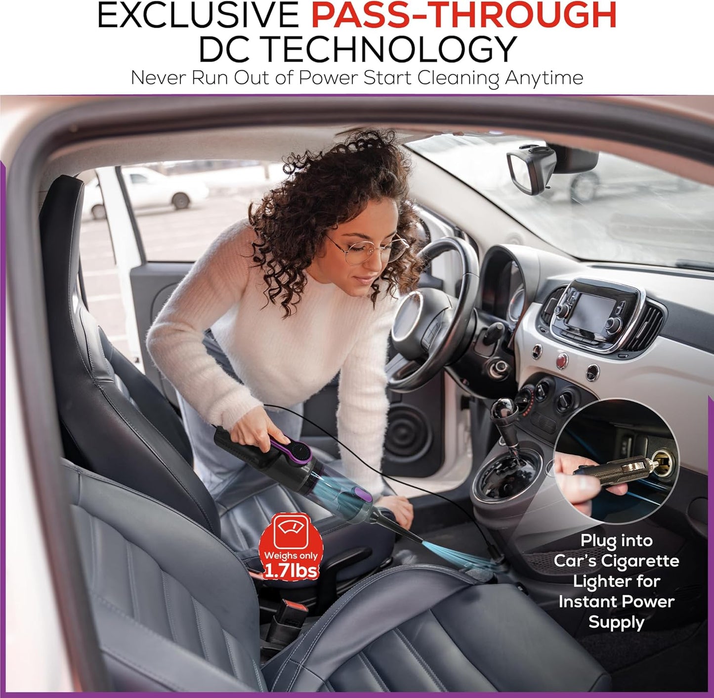 Car Vaccum Cleaner - 2 in 1 Handheld dustbuster, High Power, Portable, Cordless & Corded + Blower with 18500Pa Suction - Fast USB-C Rechargeable Hand Vacuum for Home, Office, Pets & Auto Detailing