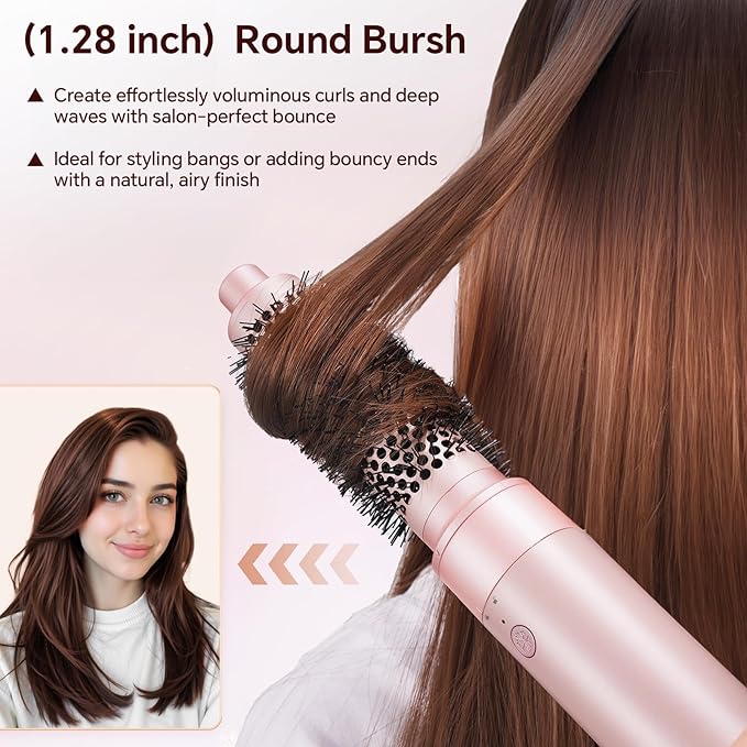 5 in 1 Hot Air Styler, Hair Dryer Brush with Auto Wrap Curling, 110,000 RPM High-Speed Blow Dryer and Air Curler, Frizz-Free Styling for All Hair Types-Straight, Wavy & Curly, No Heat Damage, 1200W