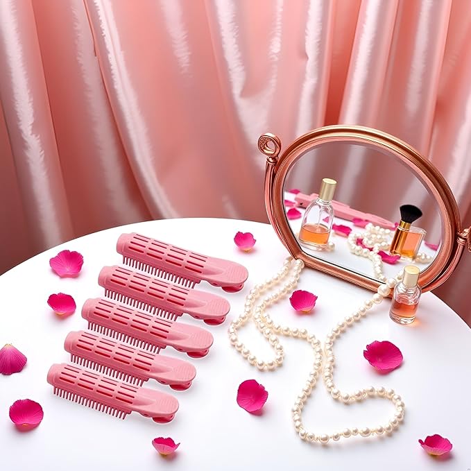 5Pcs Pink Volumizing Hair Root Clip Natural Fluffy Hair Root Clip, Volume Hair Curler Clip Diy Curler Fluffy Clamps Rollers Hair, Hair Rollers, Styling Tools and Appliances for Women