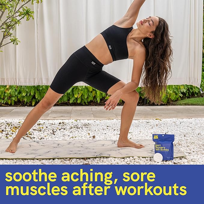 Zensah Sport Recovery Bath Bombs - Magnesium Epsom Salt for Soaking Sore Muscles, Birthday Gifts, Made in USA with Essential Oils, Peppermint and Eucalyptus Relaxation for Athletes, Men and Women