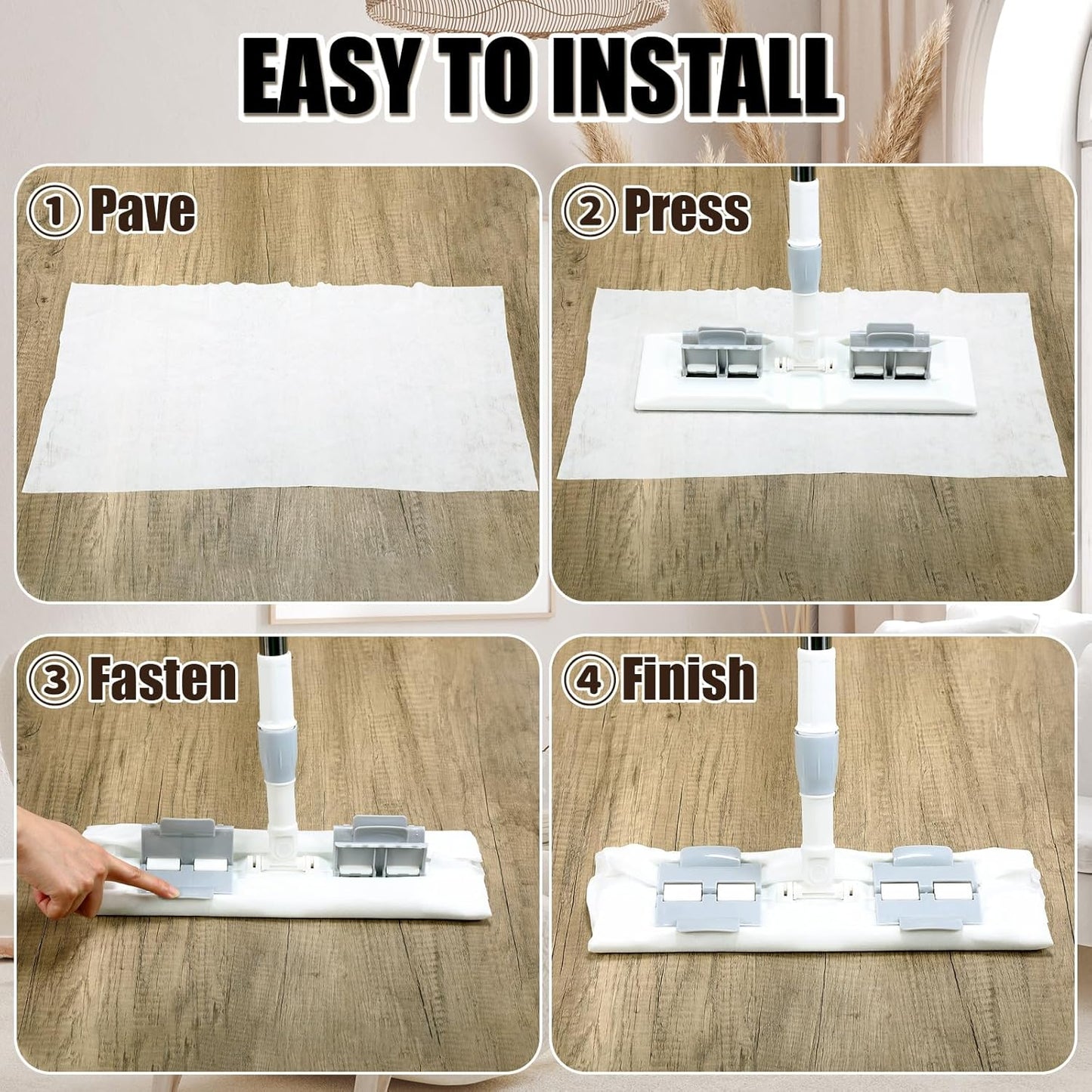 100 Counts Sweeper Wet Mopping Cloths 17.7 x 11.8'' X Large Wet Mop Pads Refills XL Disposable Floor Wipes Duster for Sweeping Scrubbing Cleaning Dry Wood Hardwood Tile