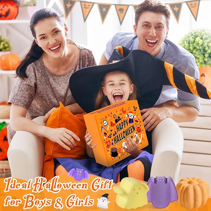 9 Pack Halloween Bath Bombs with Halloween Toys Inside, Halloween Gifts for Kids, Bath Bombs for Kids with Surprise Inside for Girls Boys Halloween Treat Bags Halloween Basket Halloween Party Favors