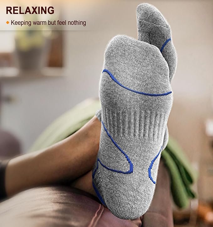 BULLIANT Men Running Socks 6Pairs-Ankle Athletic Socks Wicking Cushioned for Men Walking-Arch Compression Support