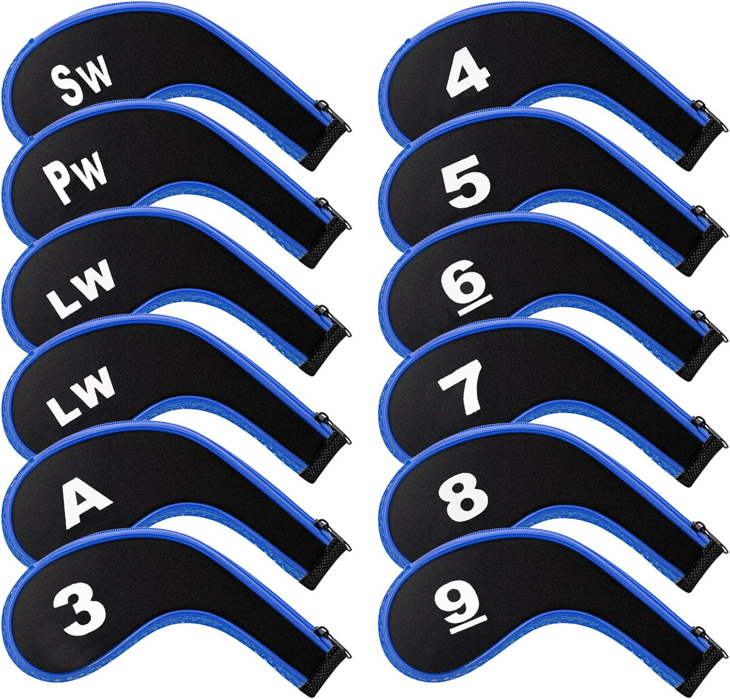 Golf 12pcs Thick Synthetic Golf Iron Head Covers Set Headcover Fit All Brands Callaway Ping Taylormade Cobra Etc. Also Custom Name