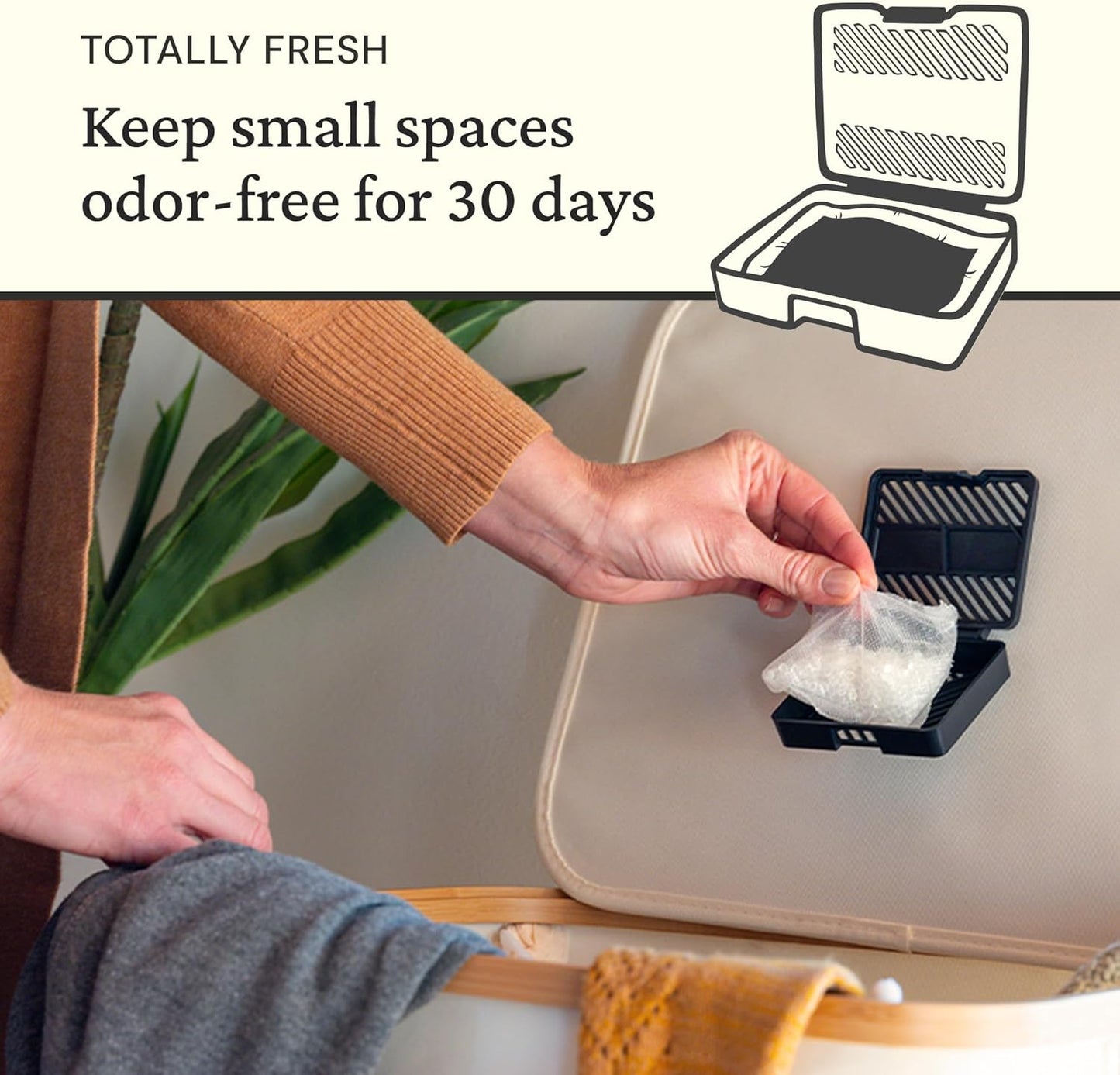 Fresh Wave Lavender Odor Eliminating & Deodorizing Packs | Bag of 6 & Fresh Pod Case | Safer Odor Relief for Small Spaces | Natural Plant-Based Odor Eliminator | Odor Absorbers for Home