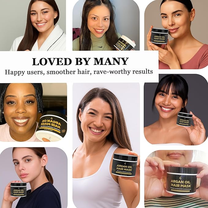 HerStyler Argan Oil Hair Mask - Repair Mask for Dry Damaged or Frizzy Hair - Conditioning and Moisturizing - 9.46 Fl. Oz.