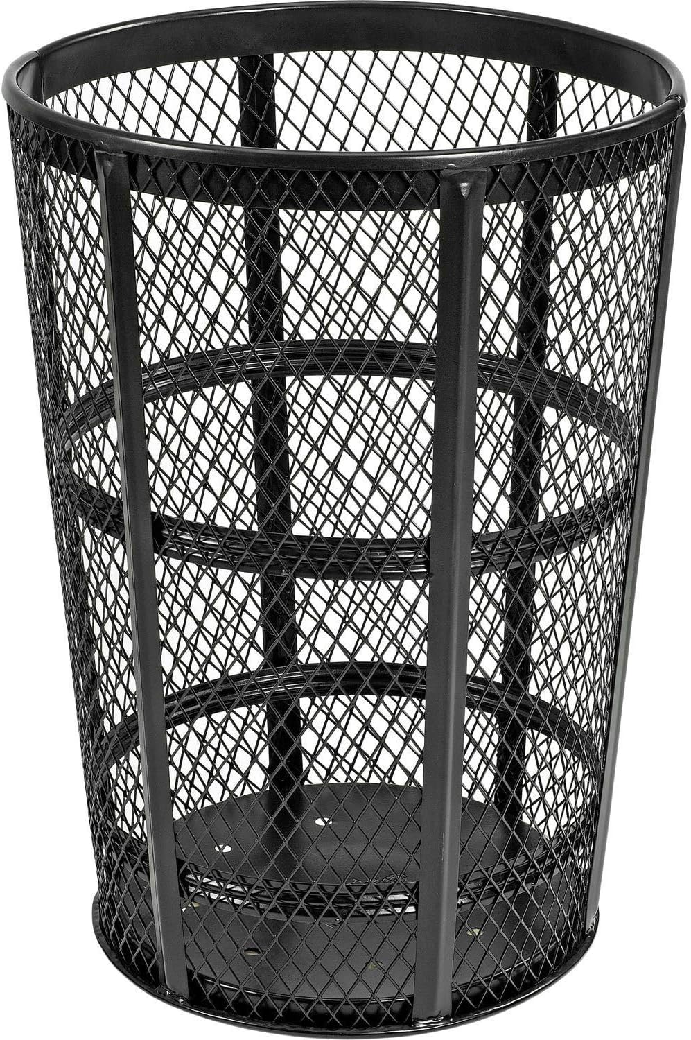 Global Industrial Outdoor Metal Trash Container Black, 48 Gallon