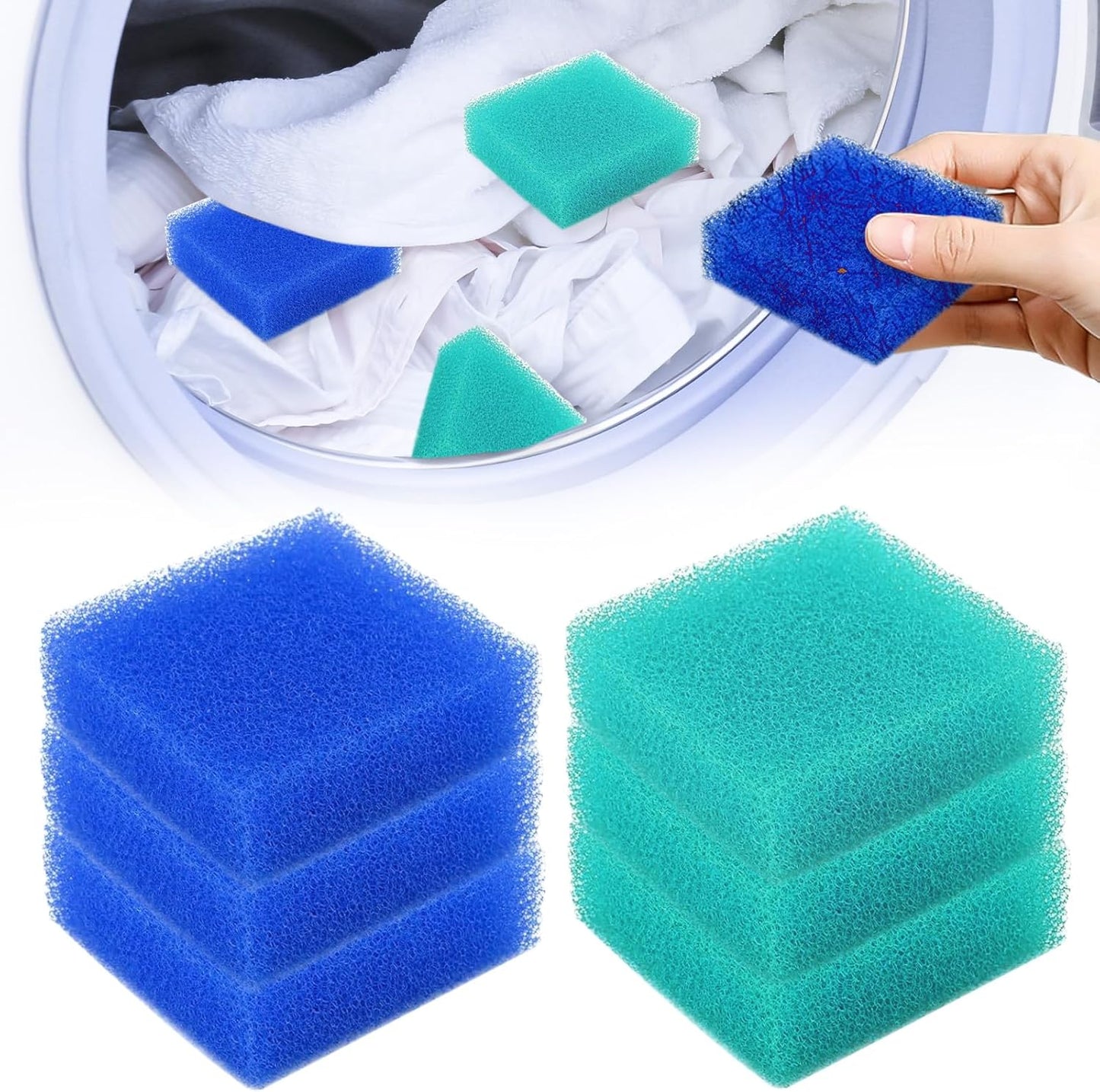 Easy Pet Hair Remover for Laundry, 6Pcs Reusable Lint Catcher for Washing Machine, Laundry Hair Catcher for Clothes, Sheets and Blankets