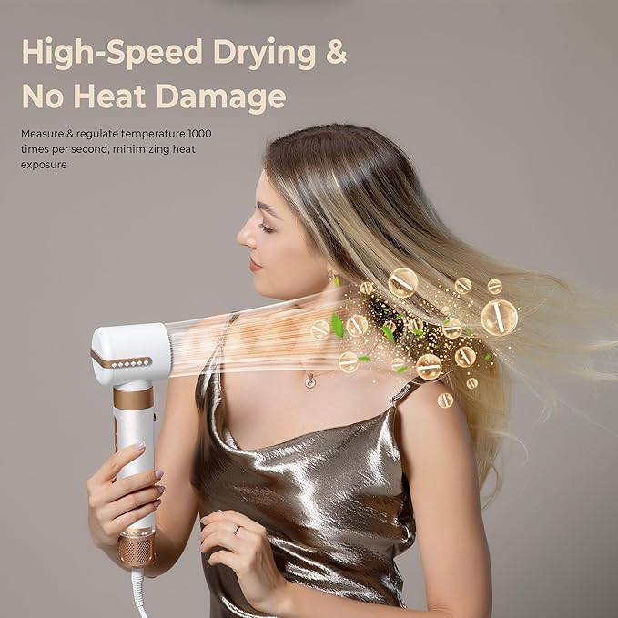 7 in ONE Hair Dryer Brush, Powerful Blow Dryer Brush with Auto- Wrap Curler, Detachable Fast Drying, Volumizing, Curling, Straightening, Ionic Hair Dryer with Diffuser, Hair Styling Tools 100-120V