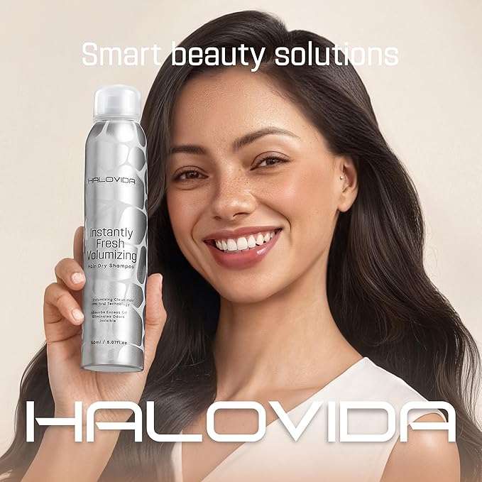 HALOVIDA Dry Shampoo for Women, Dry Scalp Shampoo Spray for Dark Hair Leaves No White Residue, Absorb Oils, Volumizing & Refresh Hair for 72 Hours, 5.07 Fl Oz (Pack of 2)