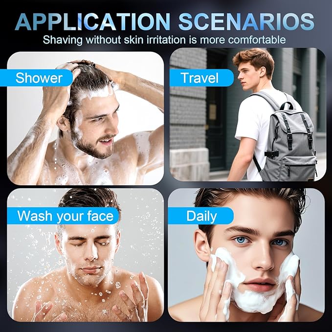 Snapbuy Electric Razor for Men, Snapbuy Electric Razor Pro, Ipx7 Waterproof Cordless Shaver with 90-Min Runtime, 4D Floating Head Rotary Shaver, Fast Charging (Blue)