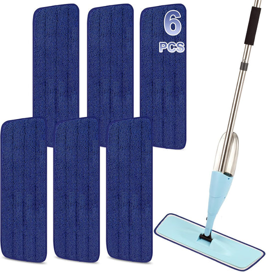 16.5 Inch Reusable Mop Pads Microfiber Spray Mop Replacement Heads for Wet/Dry Mops Compatible with Bona Floor Care System (6 Pack)