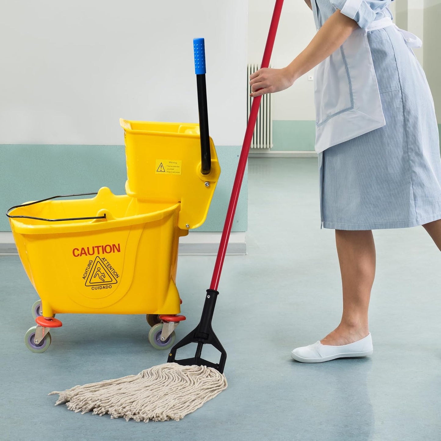 Matthew Cleaning 20oz 12Pack Cotton Mop Head Replacement,Looped-Open String Heavy Duty String Mop Refills,Universal Headband Blend,Floor Cleaning for Home, Industrial and Commercial Use(White)