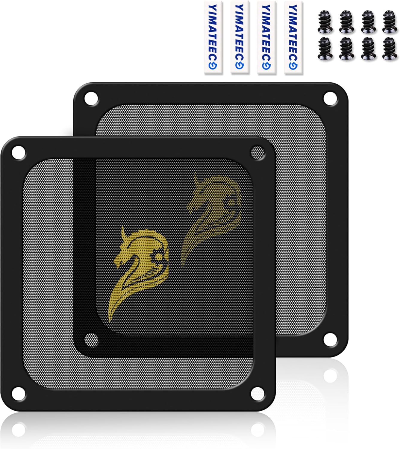 140mm Fan Filter PC Dust Filter Computer Fan Grills Dust Mesh Magnetic Frame PC Case Cover Dustproof PVC 50 Mesh(PVC, Gentleman Aesthetic, 140 * 140mm, 2pcs, Black)