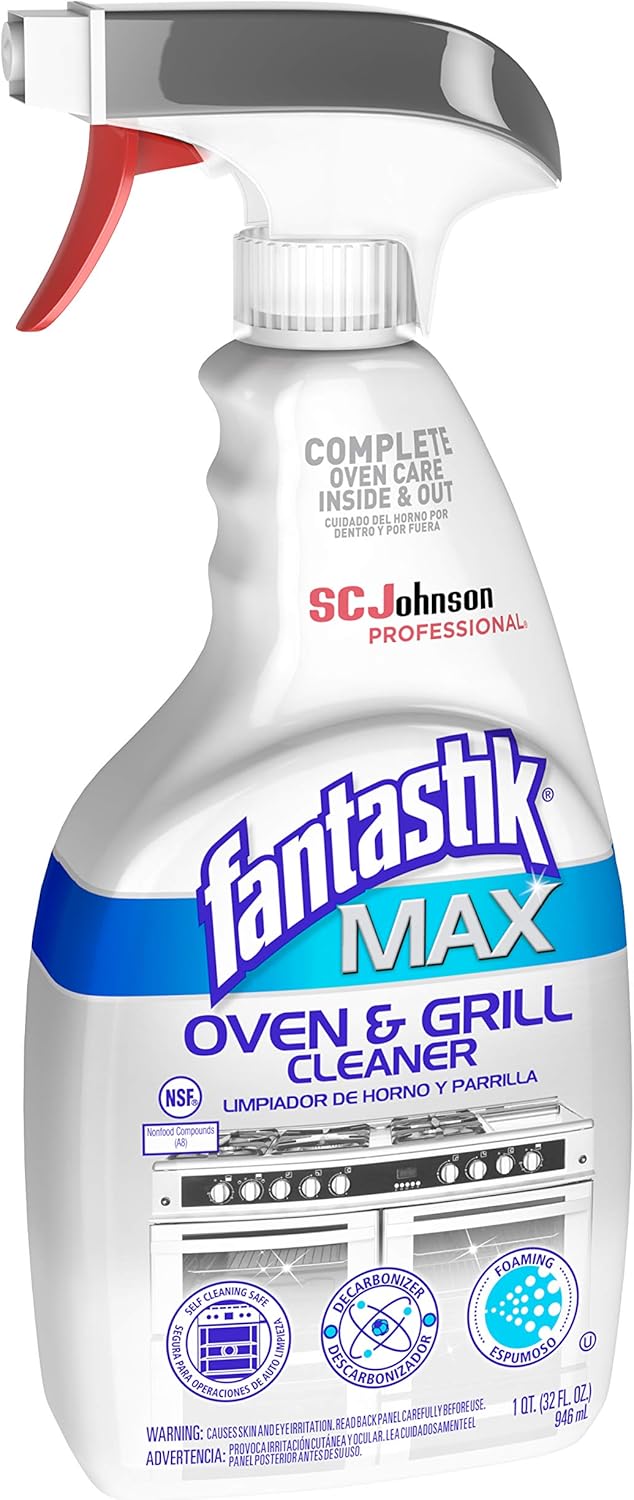 SC Johnson Professional, Fantastik Max Oven & Grill Cleaner Spray, Cleans Inside and Out, 32 Oz, Pack of 8