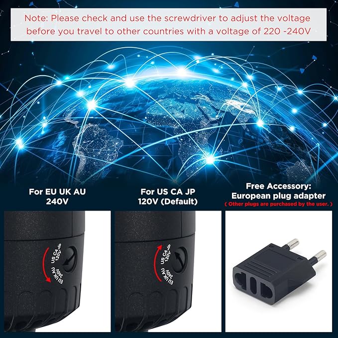 Hot Air Brush, Aima Beauty Salon One-Step Hair Dryer and Volumizer, 4-in-1 Upgrade Hair Dryer Brush, Blue