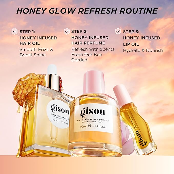 Gisou Honey Infused Hair Perfume Mini – Long-Lasting Hair Fragrance with Mirsalehi Honey & Argan Oil, Wildflower Honey, 0.5 Fl Oz
